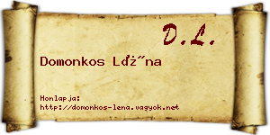 Domonkos Léna névjegykártya